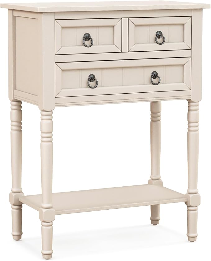 Gray Console Table with Drawers