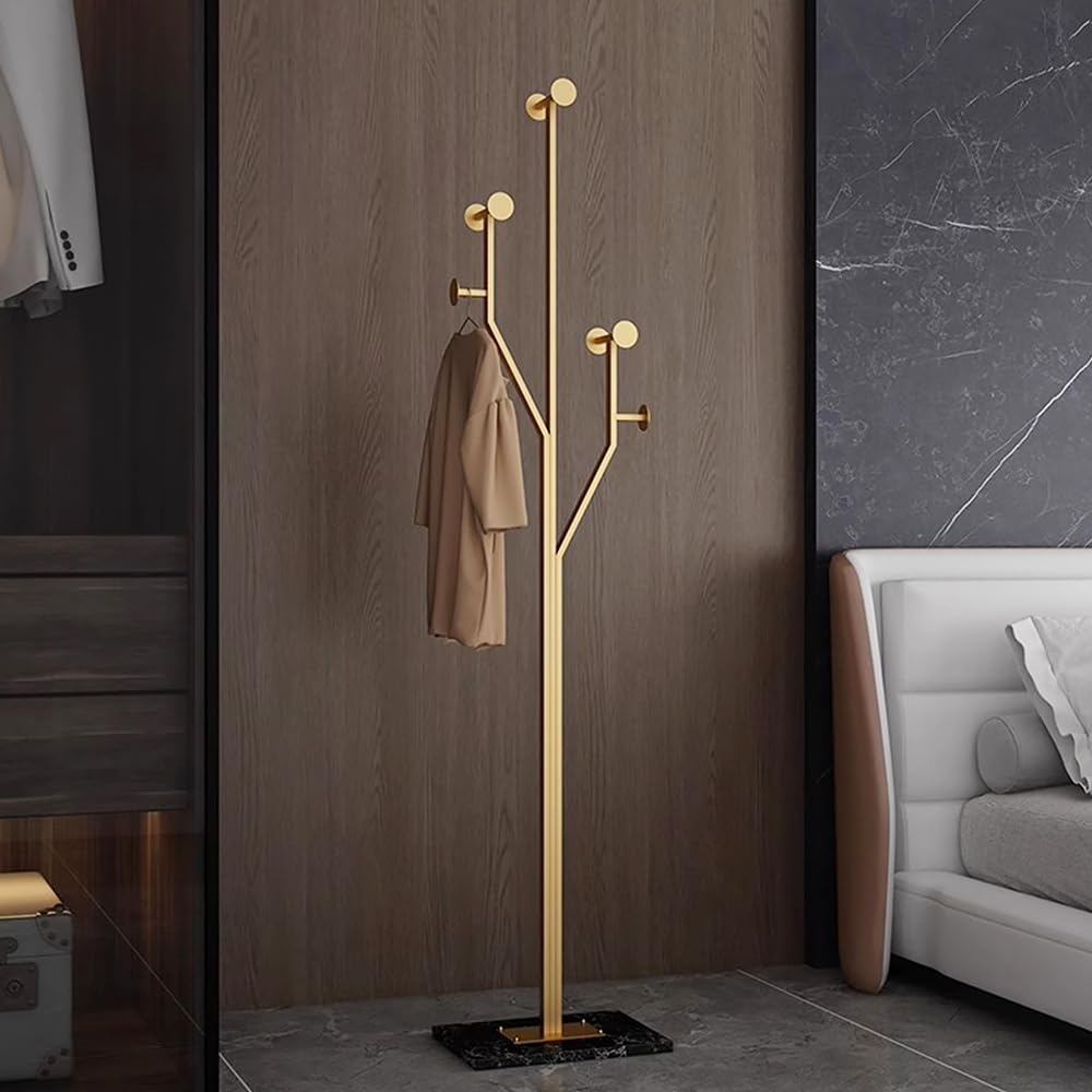 Freestanding Coat Rack with Marble Base