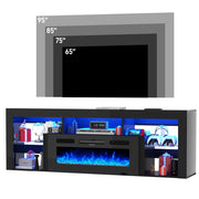 71" Floating Fireplace TV Stand with Electric Fireplace