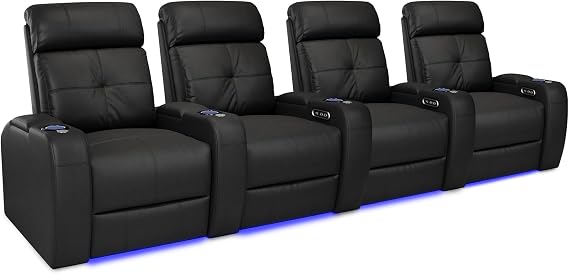 Power Recliner Home Theater Seating – Italian Nappa Leather