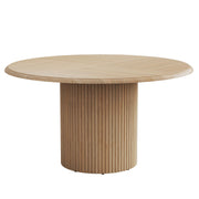 47" Round Dining Table for 6, Farmhouse Pedestal Base