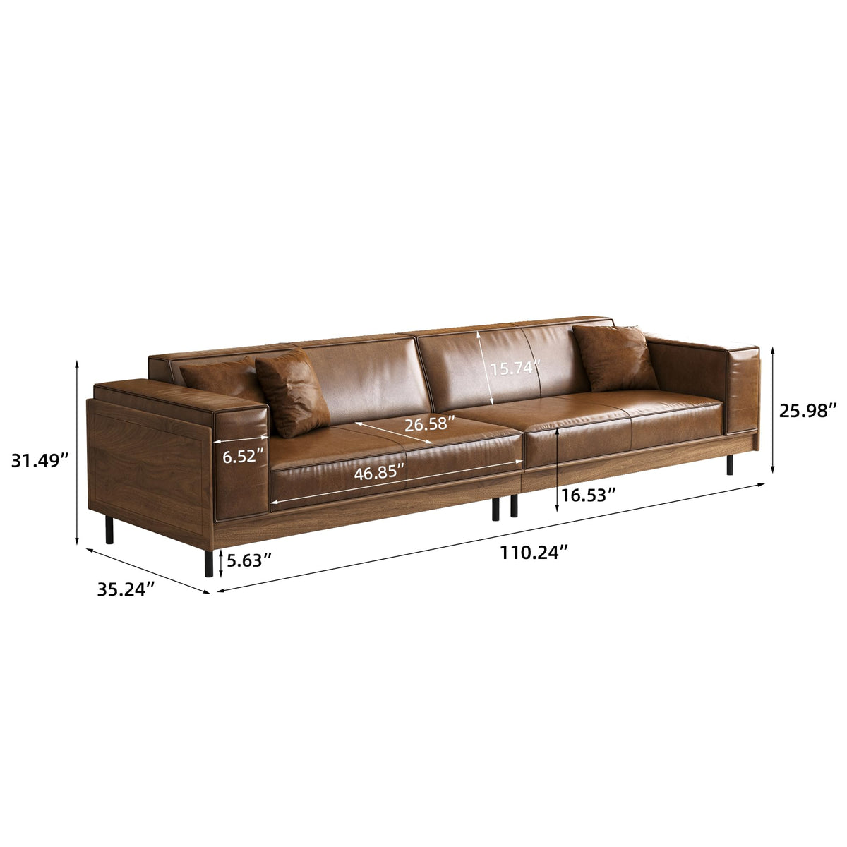 Brown Faux Leather Outdoor Sofa