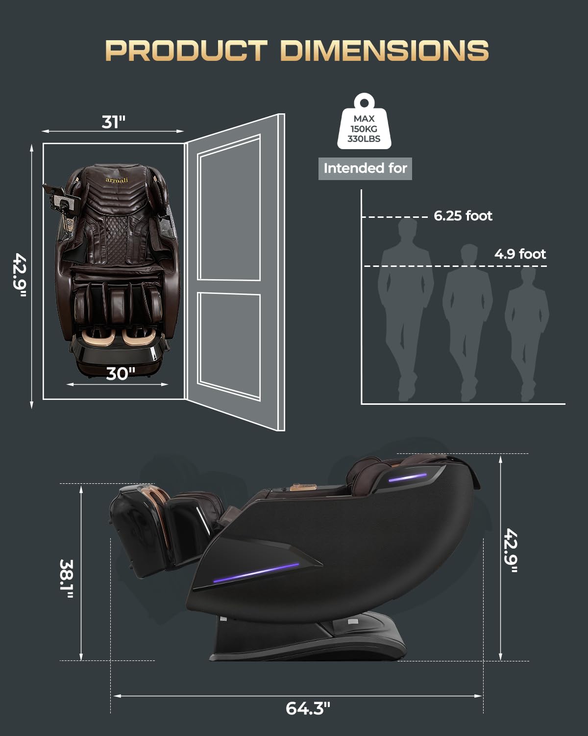 4D Full Body Zero Gravity SL-Track Massage Chair
