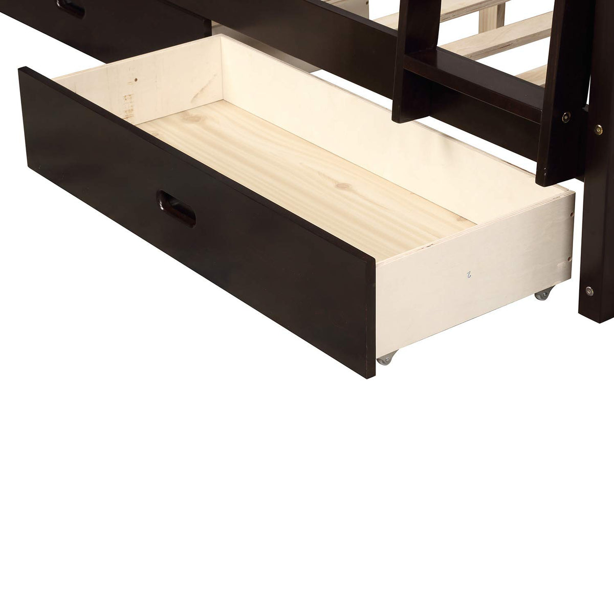 Harper & Bright Designs Twin Over Full Bunk Bed with Drawers and Ladder, Espresso