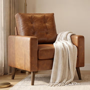 Tufted Faux Leather Accent Chair