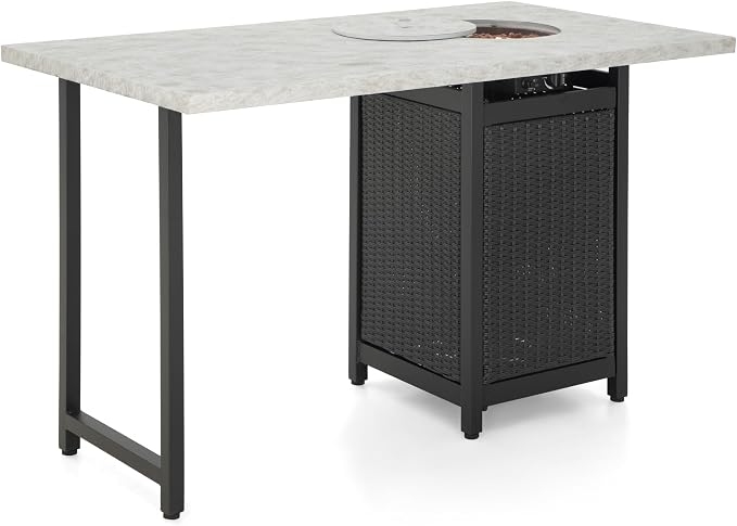 Sophia & William 56 Inch Gas Fire Pit Table,Rectangular Propane Fireplace