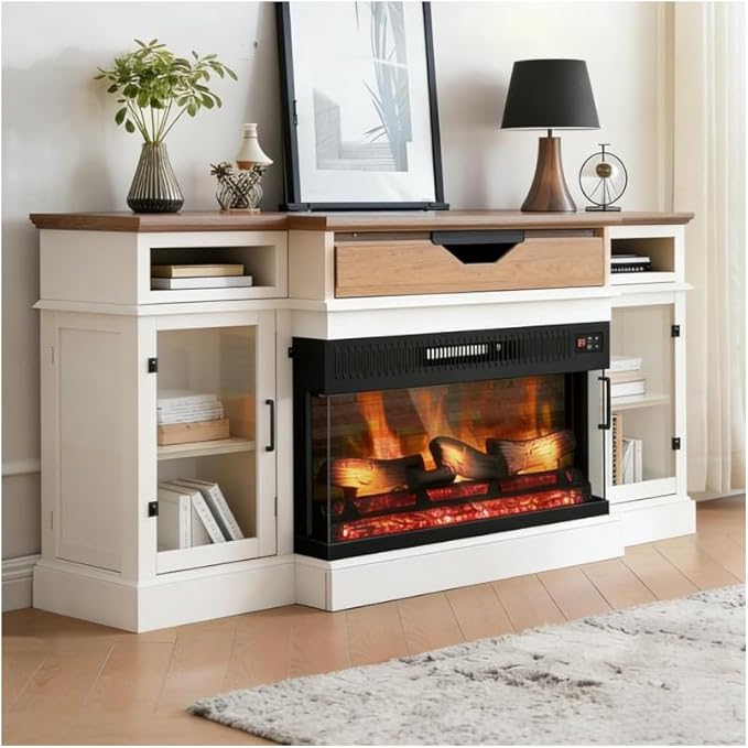 Wall-Mounted & Recessed Electric Fireplace with Remote & App Control