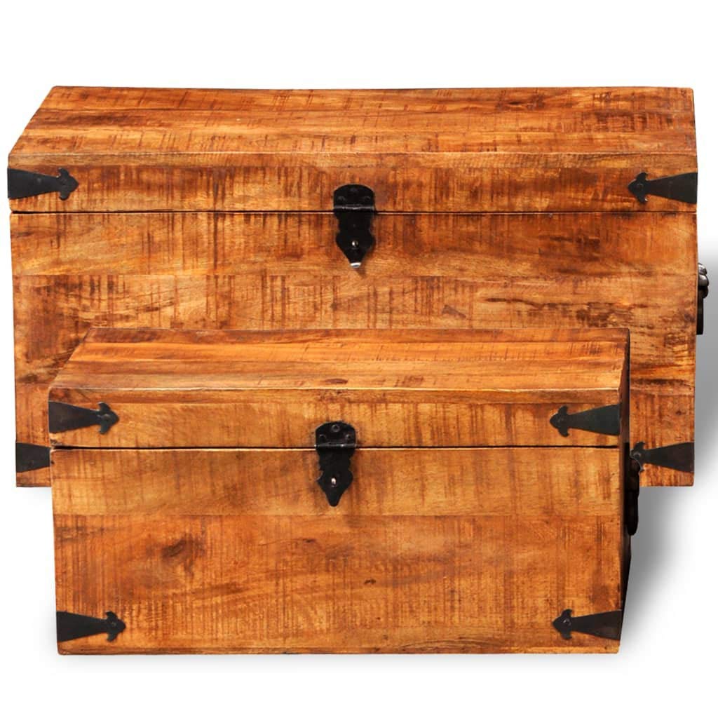 Mango Wood Storage Chest Set of 2