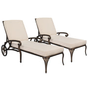 Outdoor Chaise Lounge Chair Set of 2 with Adjustable Backrest