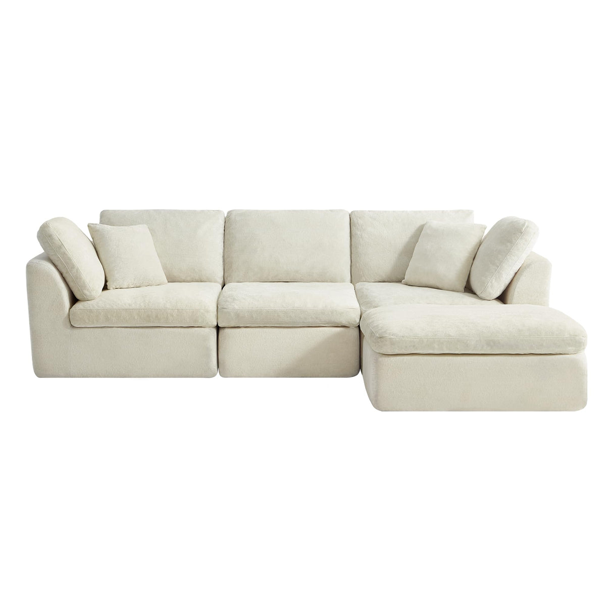 L-Shaped Chenille Modular Sectional