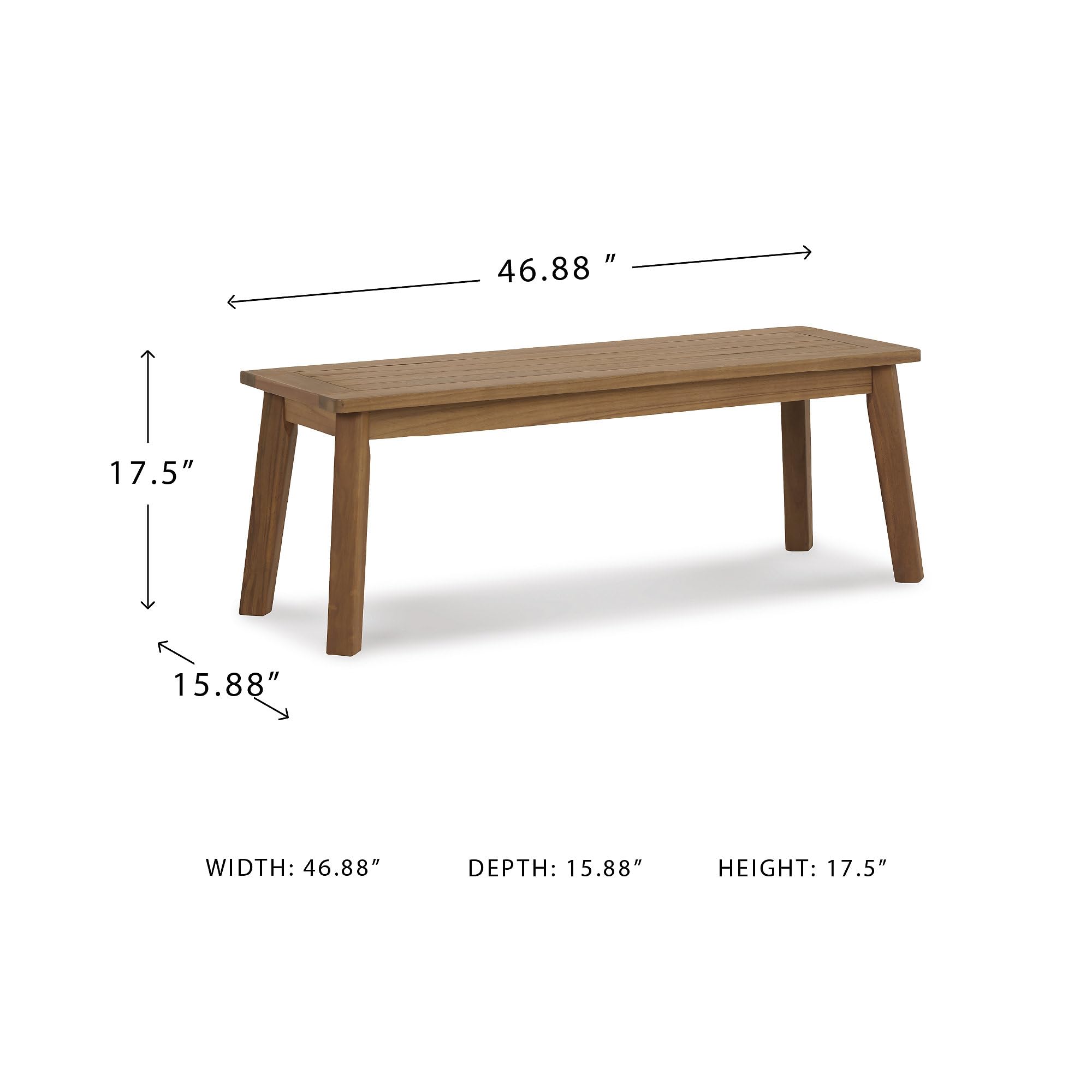 Acacia Wood Outdoor Dining Bench – Light Brown