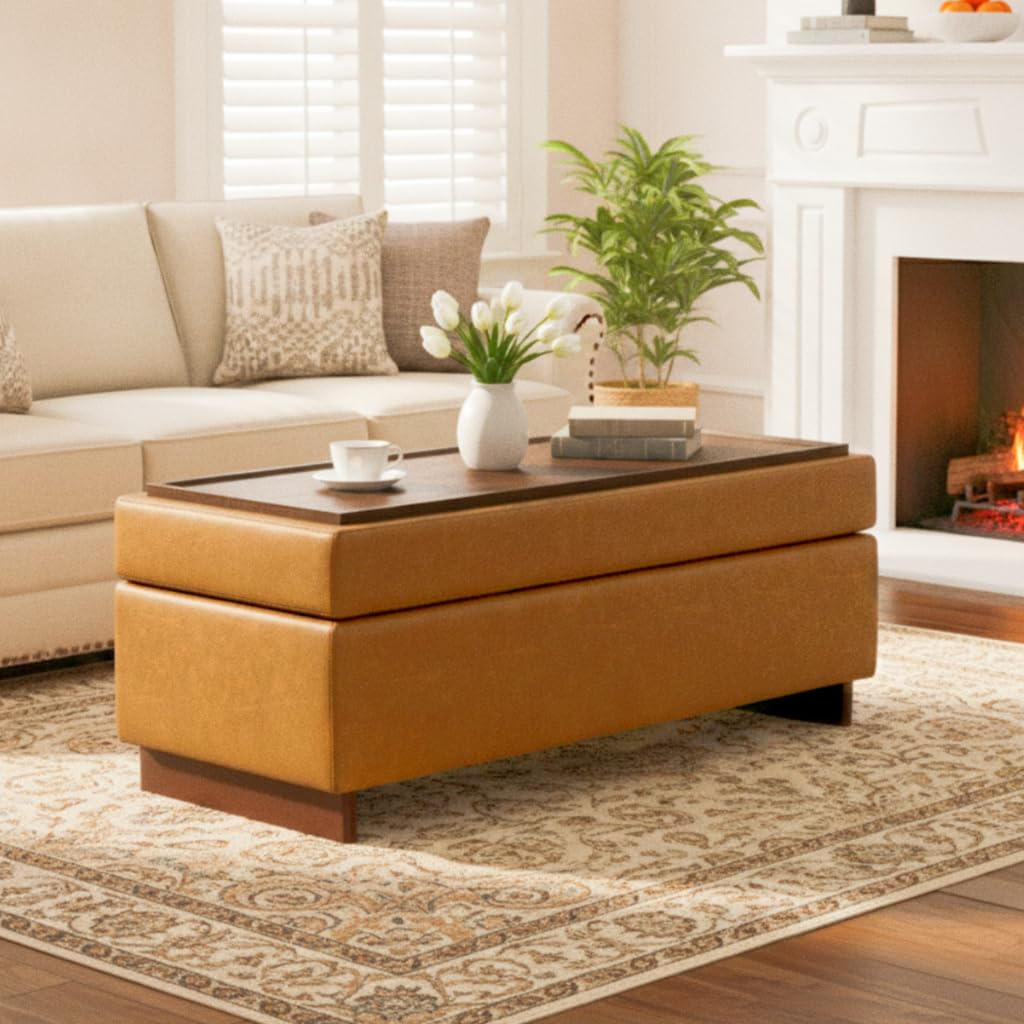 Immulize Storage Ottoman, End of Bed Bench, 46 Inches Ottoman Coffee Table