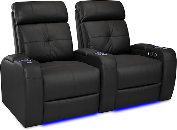 Power Recliner Home Theater Seating – Italian Nappa Leather