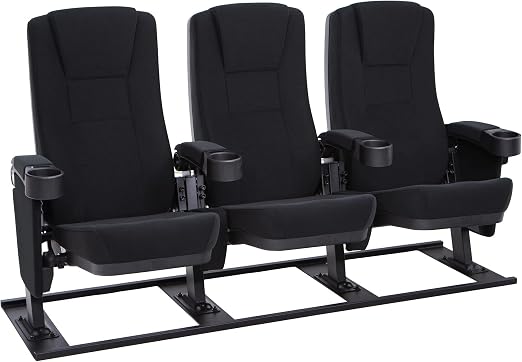 Home Theater Row Seating – Rocker Recliner, Vinyl, Black