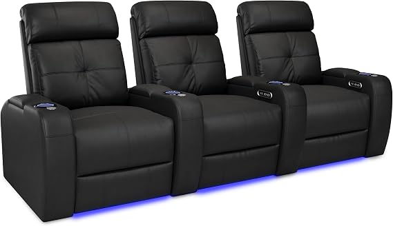 Power Recliner Home Theater Seating – Italian Nappa Leather