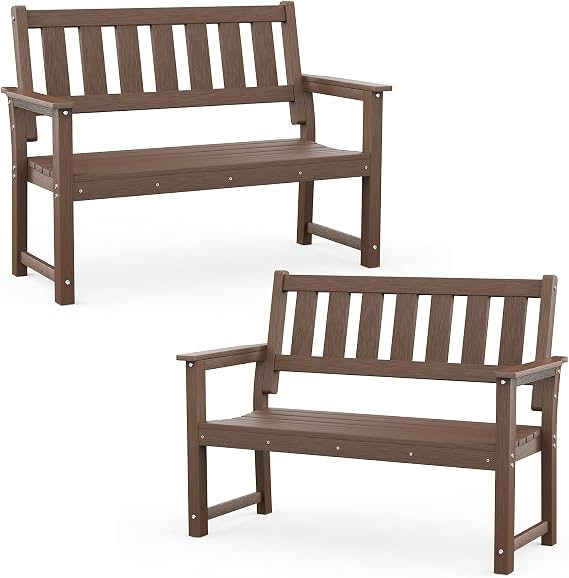 HDPE Outdoor Bench 2-Person with 800 lbs Capacity
