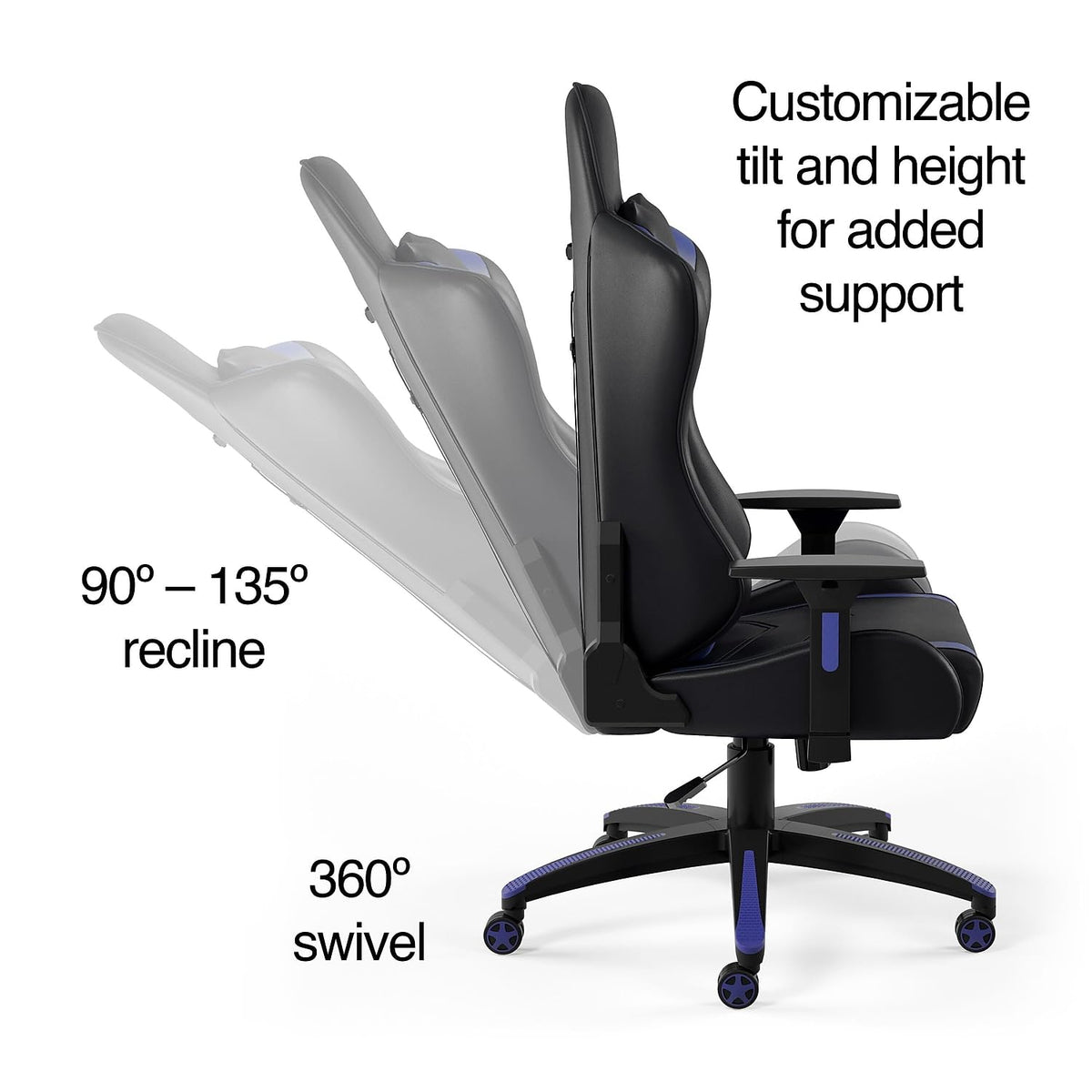 Blue Reclining Gaming Chair