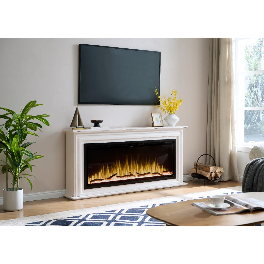 Touchstone Sideline Elite 50" Smart Electric Fireplace with Surround Mantel - 1,500W Heater