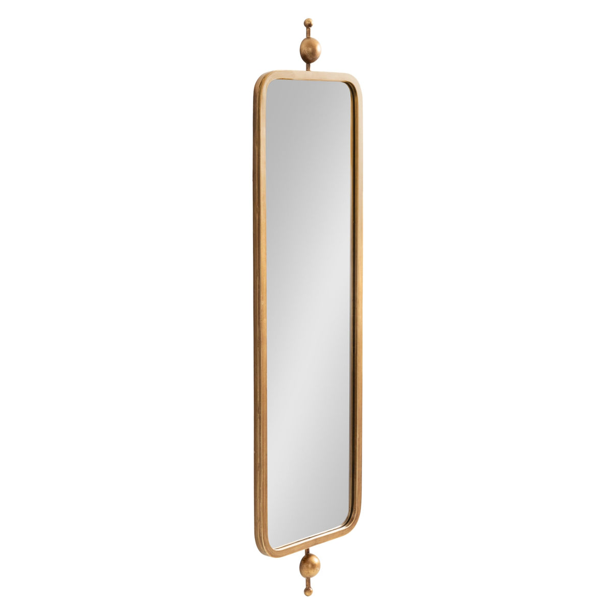 Antique Gold Slim Panel Wall Mirror