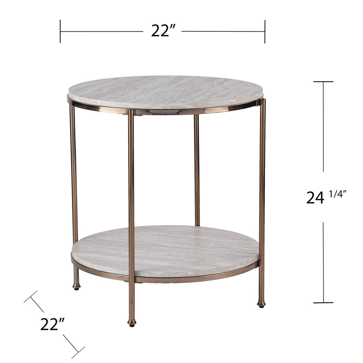 Round Faux Stone End Table