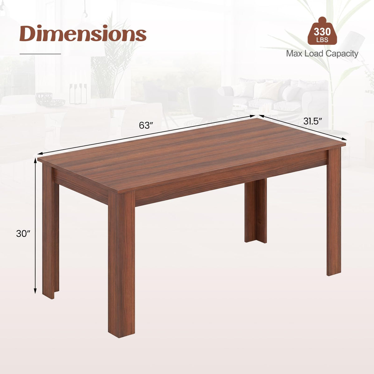 Walnut Rectangular Dining Table