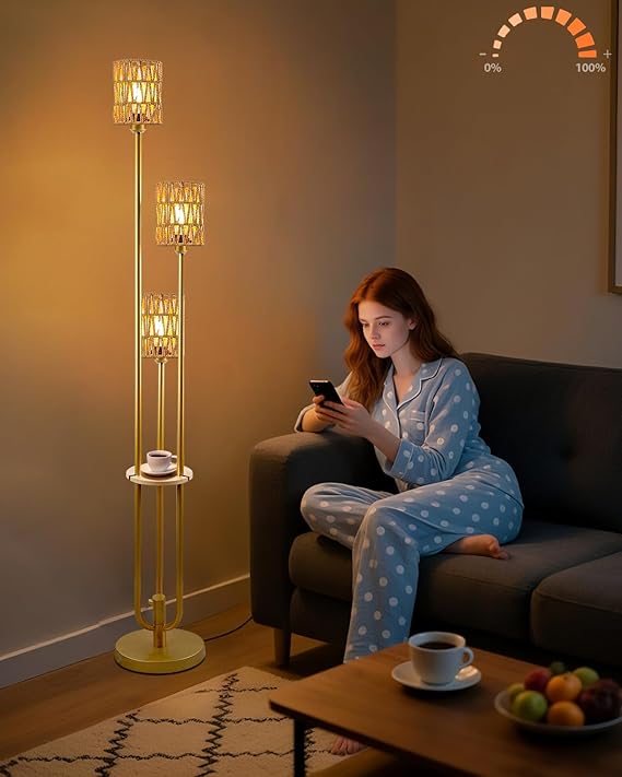 3-Globe Pink Floor Lamp, 63" Tall with G9 Bulbs