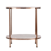 Round Faux Stone End Table