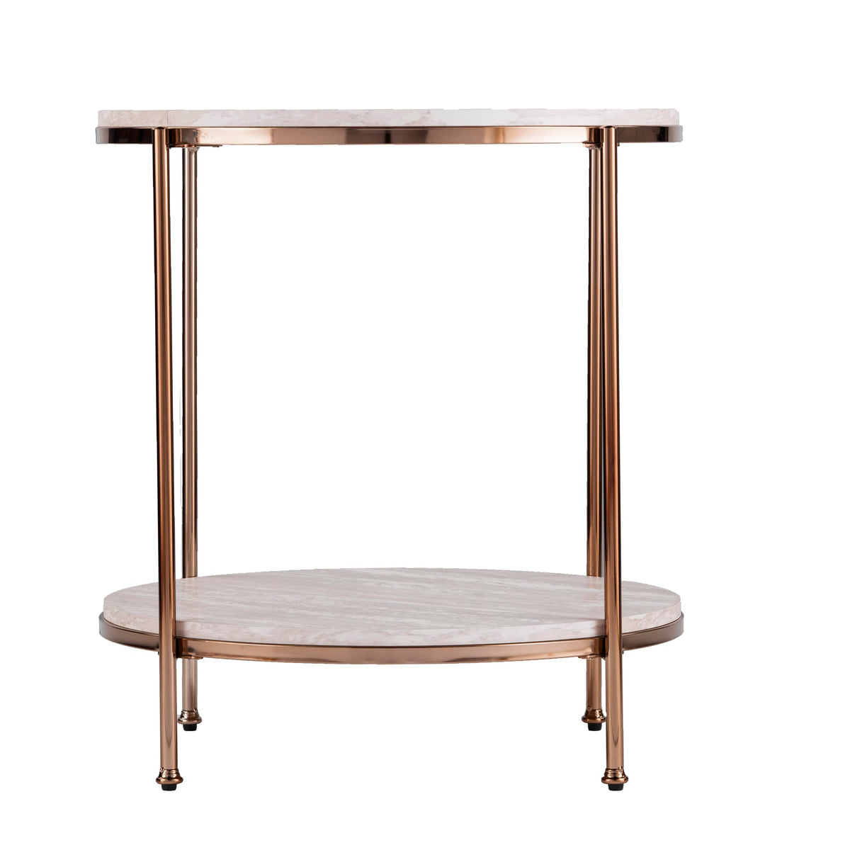 Round Faux Stone End Table