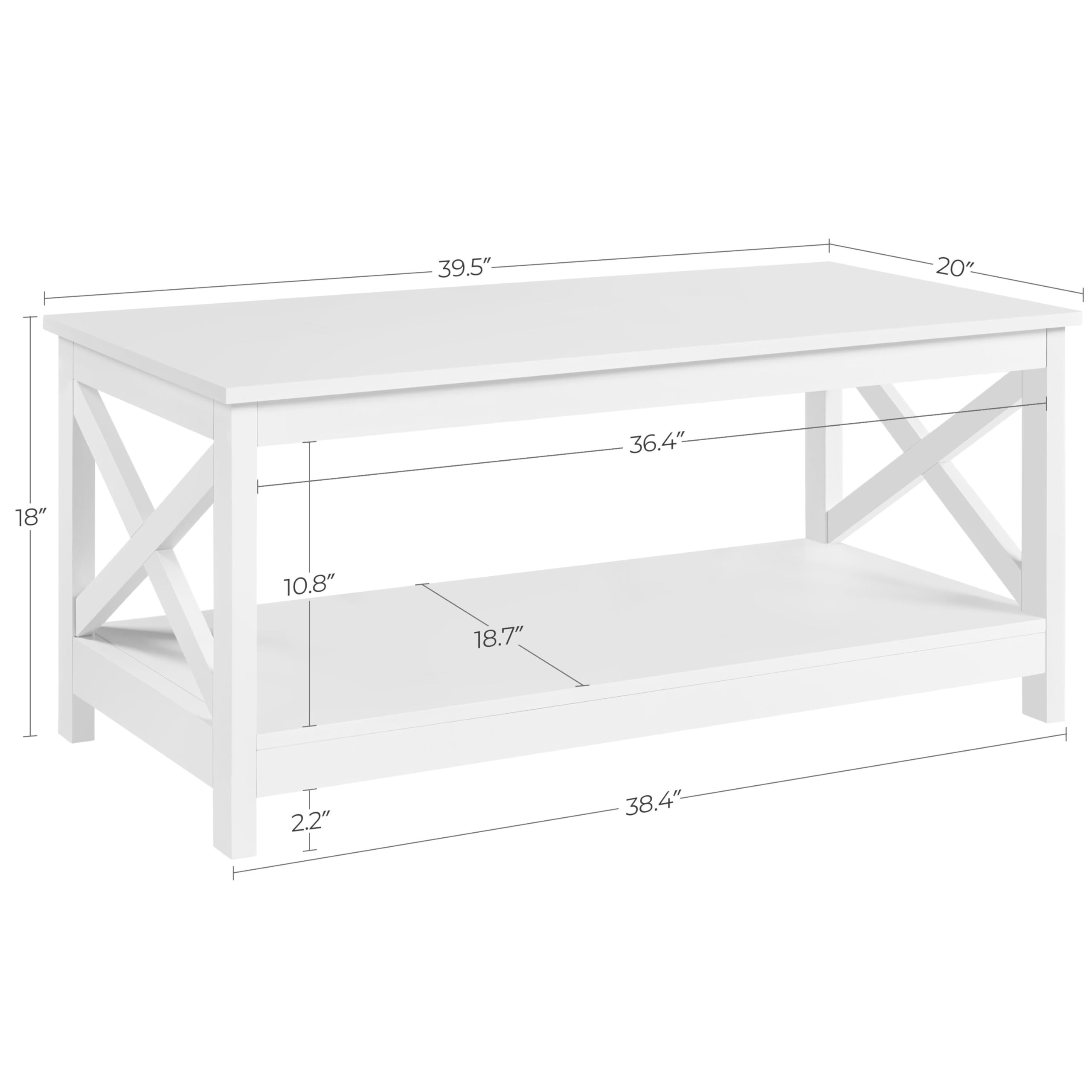 3-Piece Coffee & End Table Set – X-Design with Shelf
