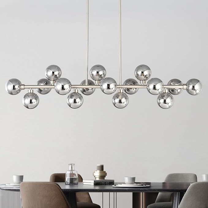 Linear Bubble Chandelier with Glass Shades