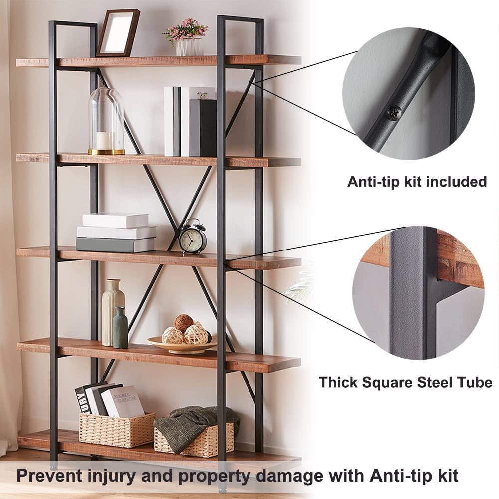 Rustic Solid Wood Bookshelf