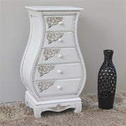 5-Drawer Bombe Chest – Antique White