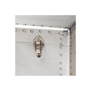 HomeStock Sophisticated Simplicity French Industrial Silver Metal 3-Drawer Accent Storage Chest