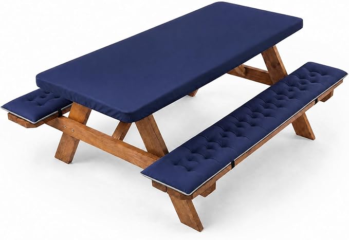 Picnic Table Cover & Bench Cushion Set (3-Piece)