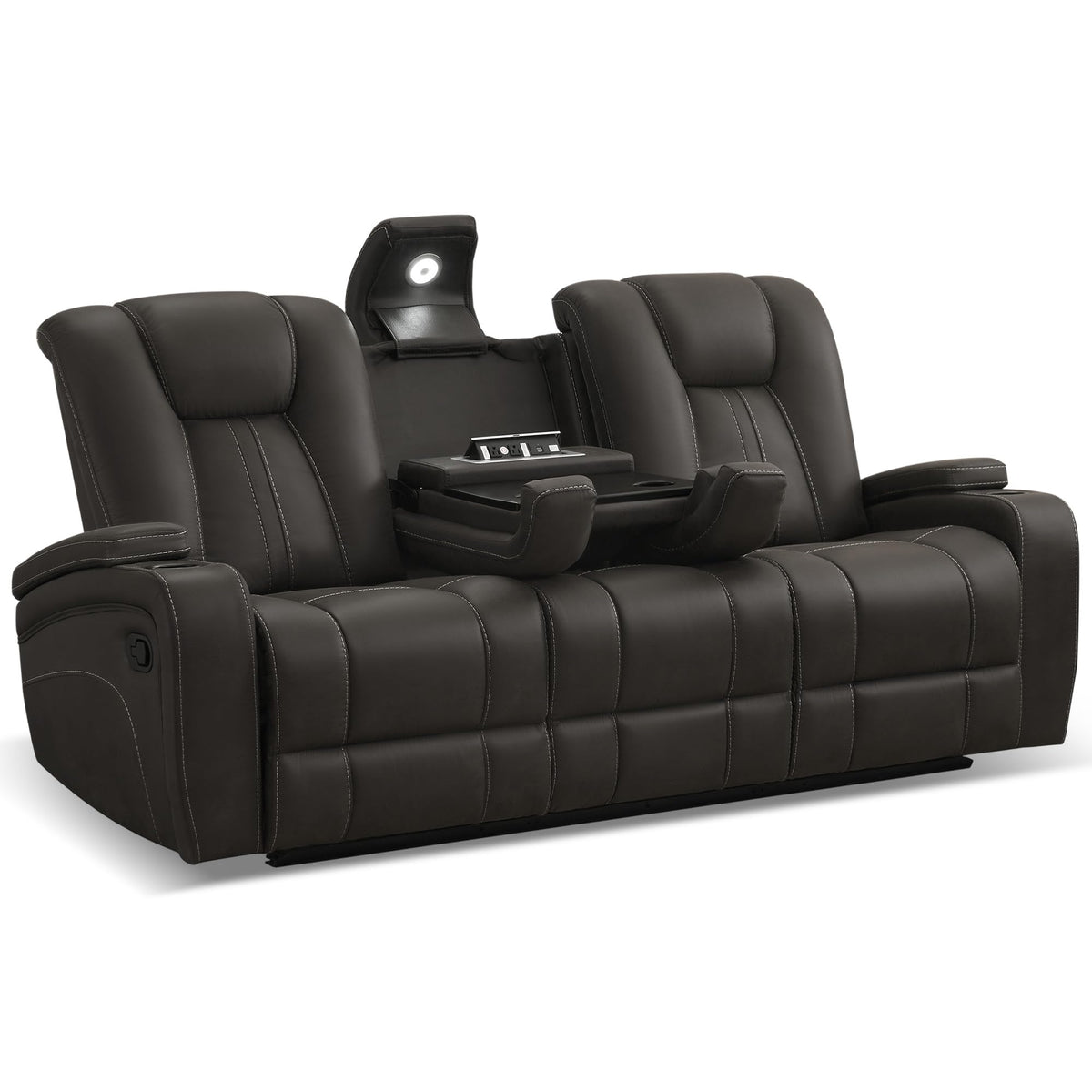 Oversized Recliner Sofa, Ergonomic 3-Seat Home Theater Seating