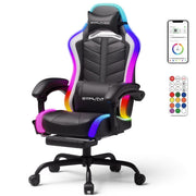 RGB LED Gaming Chair with Footrest & Bluetooth