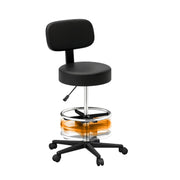 Flumpent Drafting Chair, Adjustable Height & Footrest, Swivel, Black