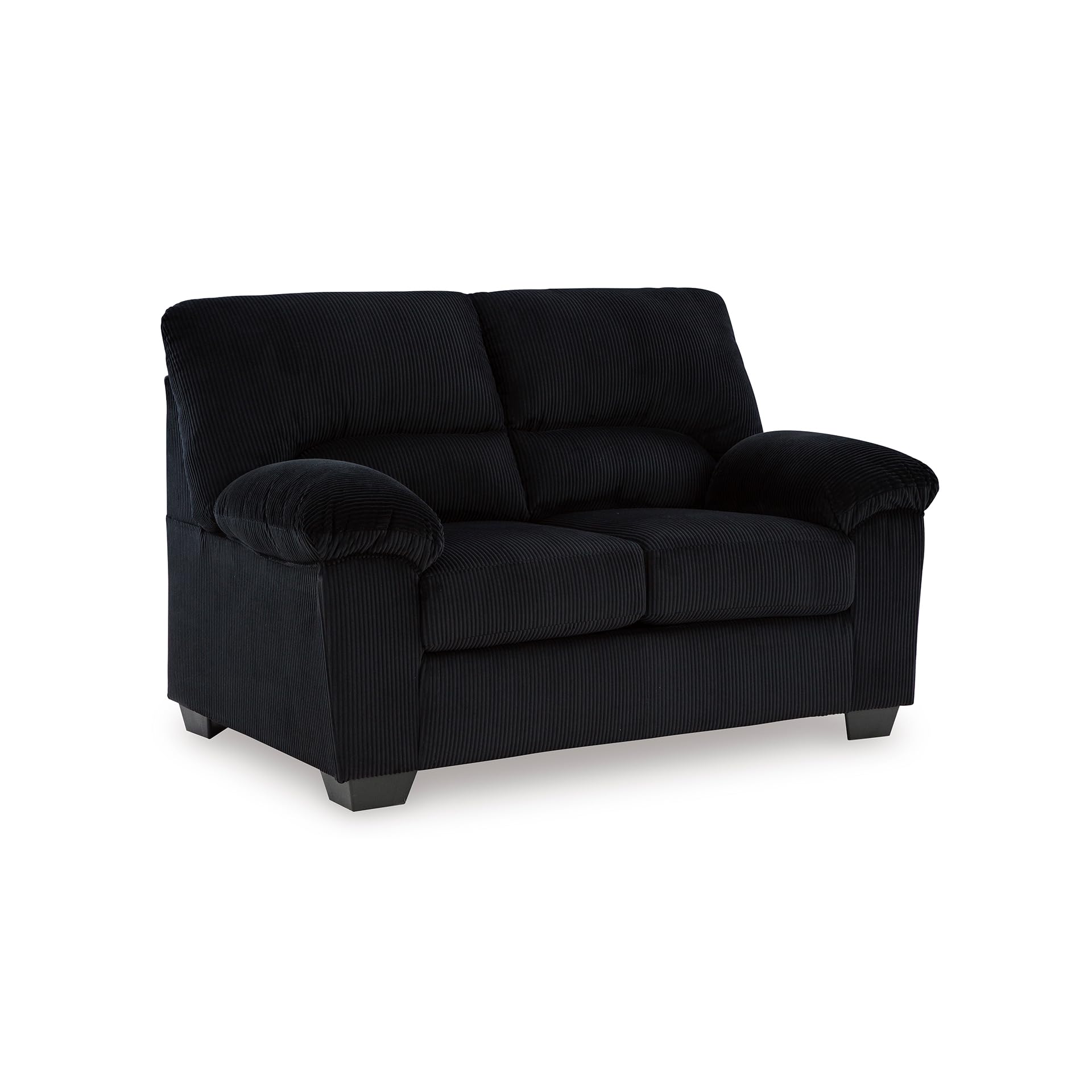 Signature Design by Ashley SimpleJoy Modern Loveseat for Living Room, Black