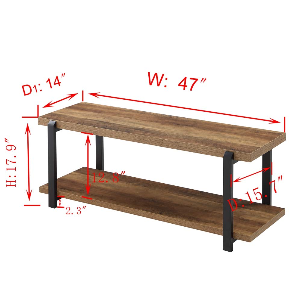 Industrial Oak Entryway Bench