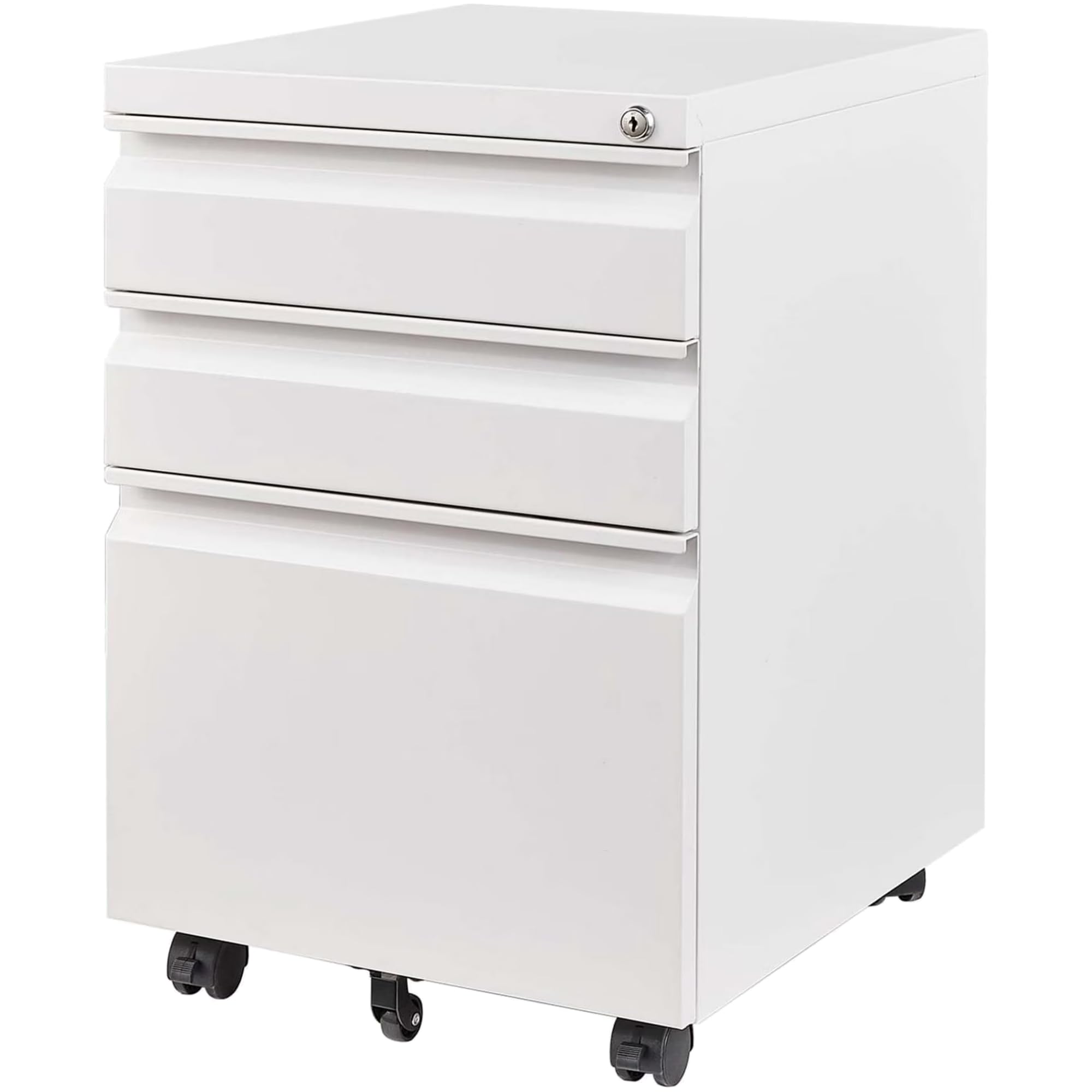 3-Drawer Mobile File Cabinet with Lock