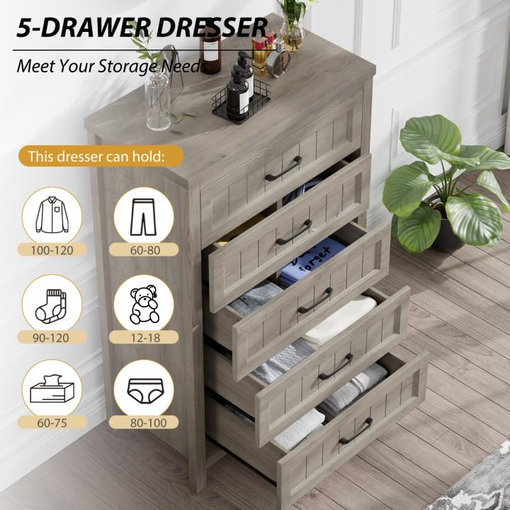 5-Drawer Farmhouse Dresser