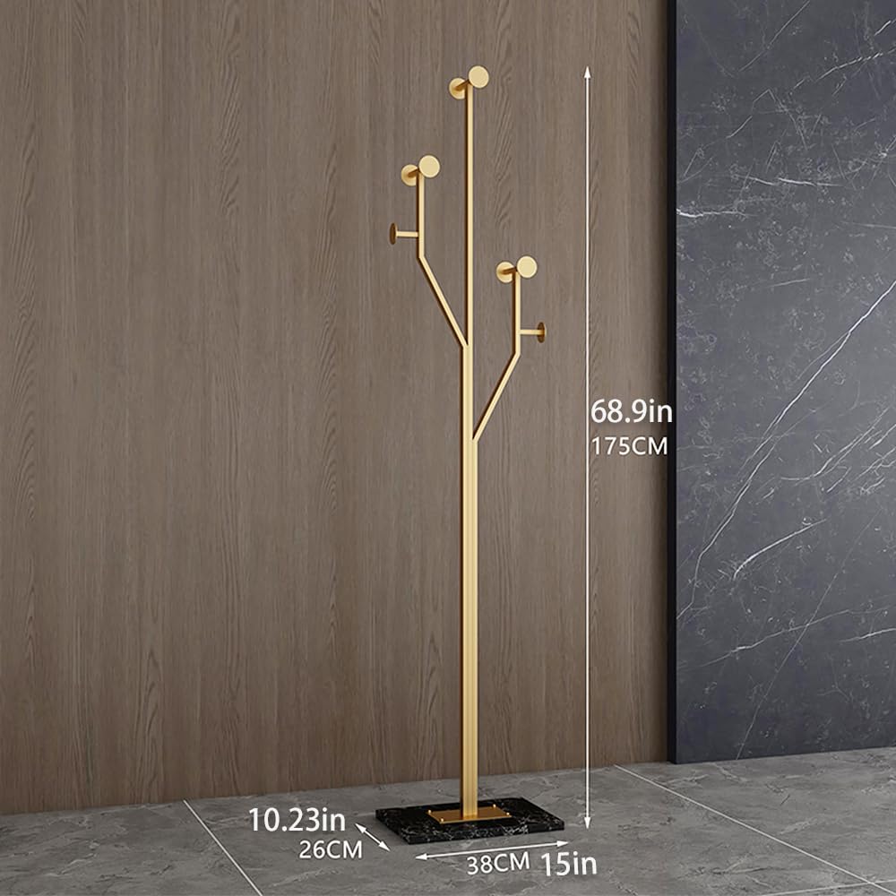 Freestanding Coat Rack with Marble Base