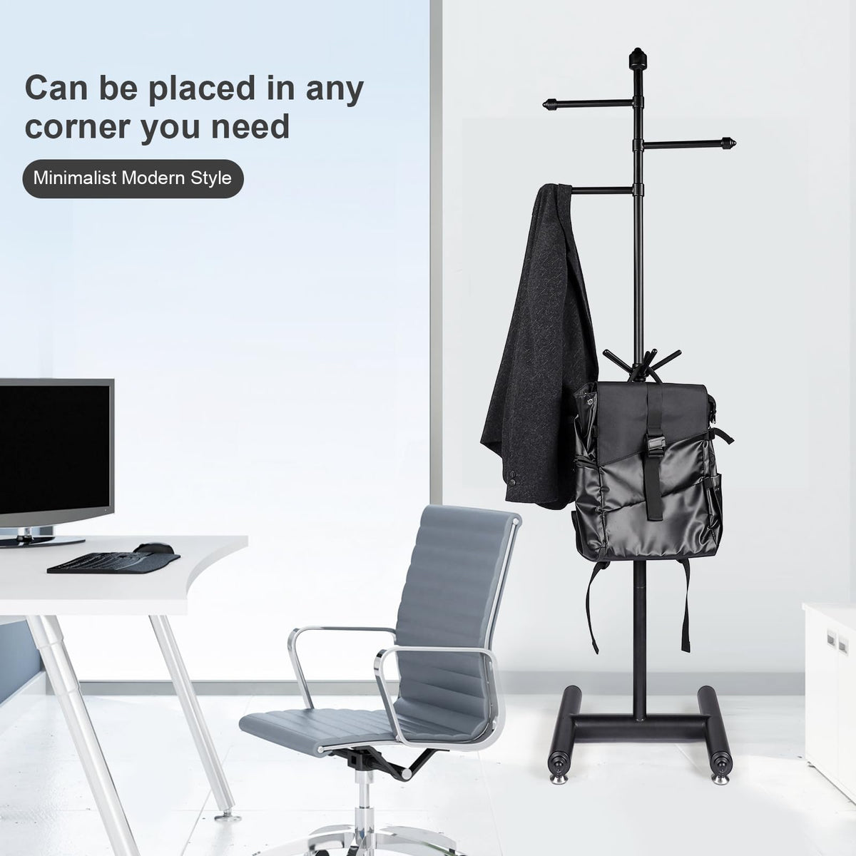 Adjustable Metal Coat Rack with Wheels