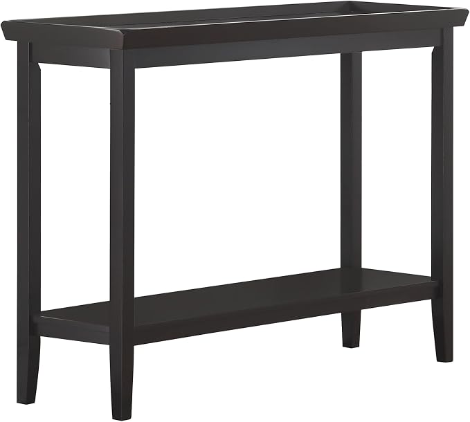 Espresso Console Table with Shelf