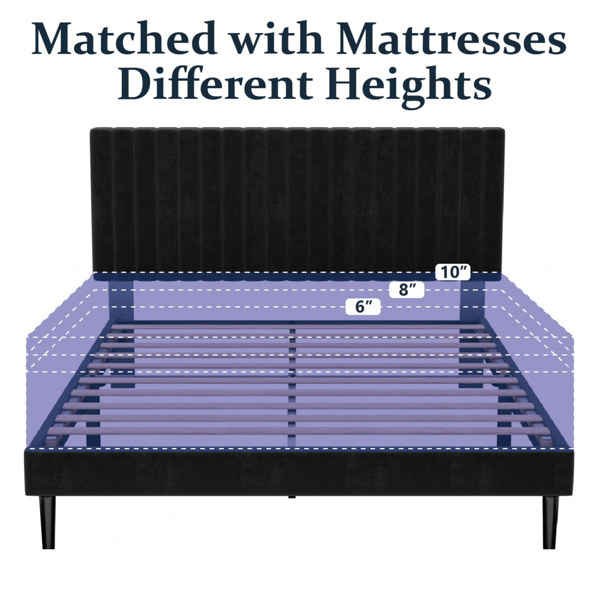Queen Velvet Platform Bed Frame