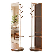Rotating Full-Length Mirror Coat Rack