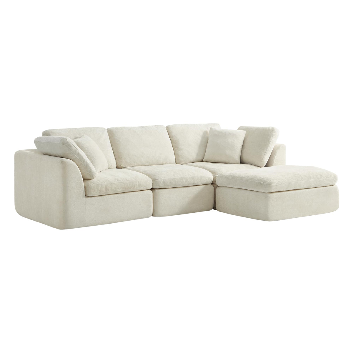 L-Shaped Chenille Modular Sectional