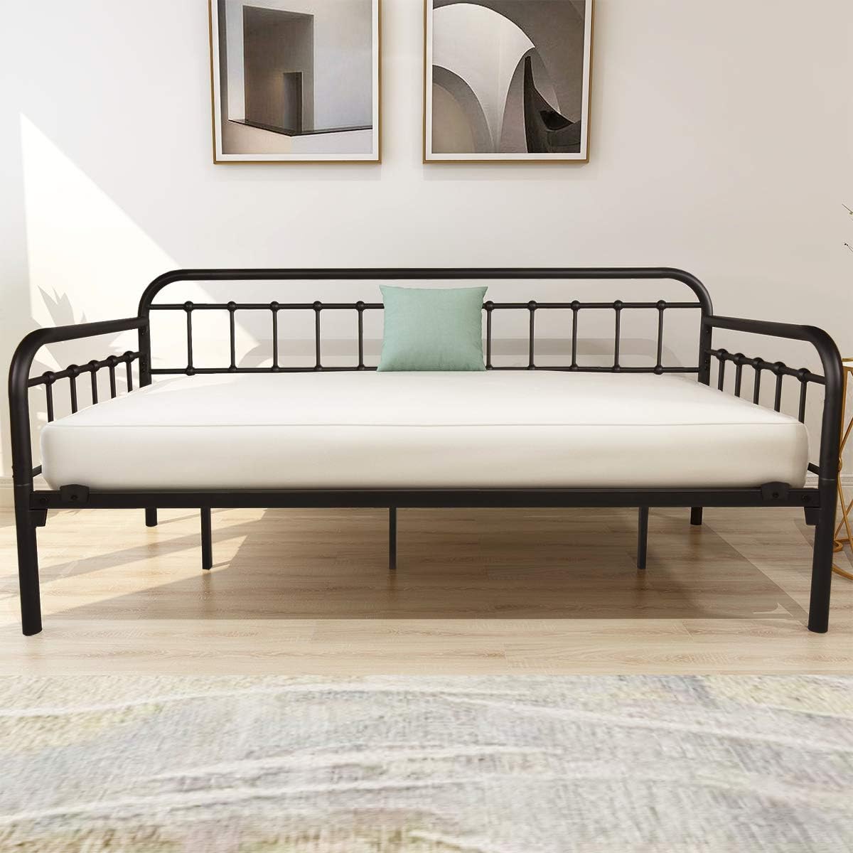 Twin Metal Daybed Frame with Heavy Duty Slats