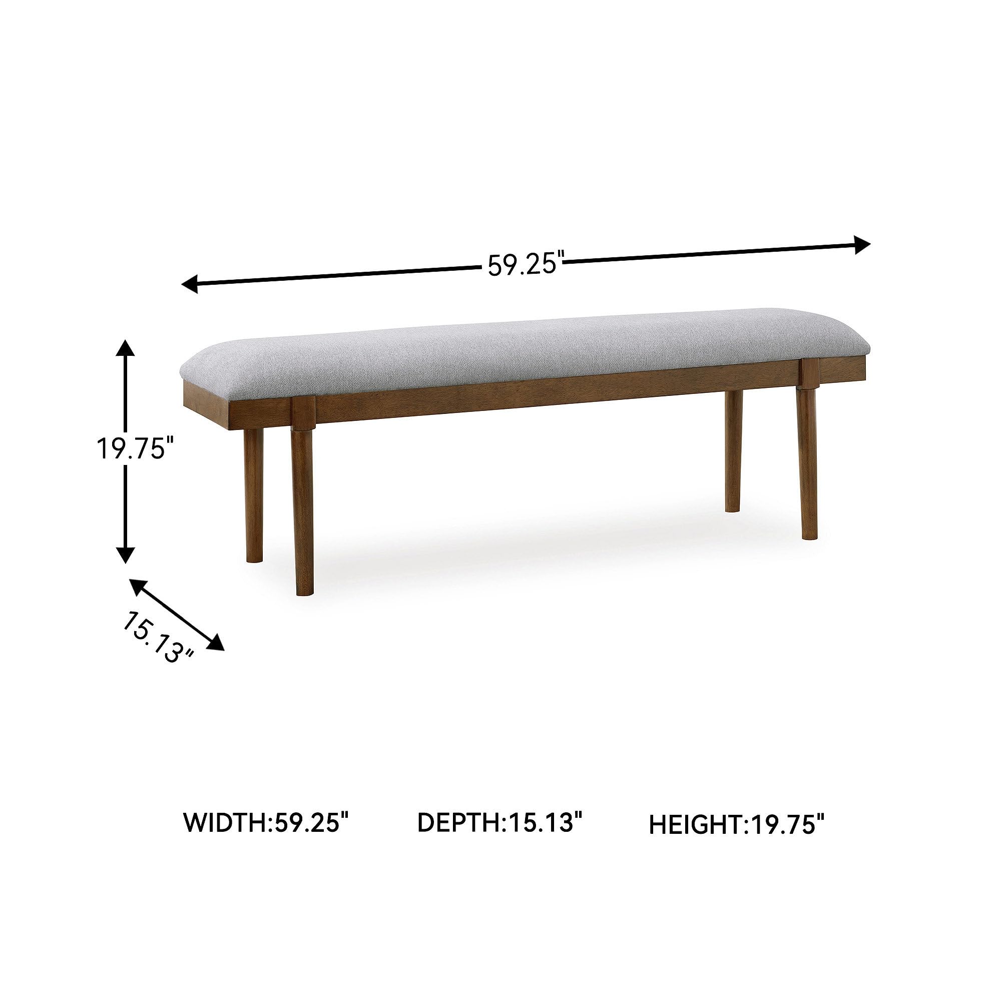 59" Upholstered Dining Bench