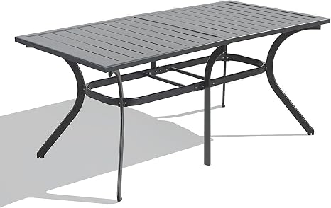 Rectangular Aluminum Outdoor Dining Table for 10